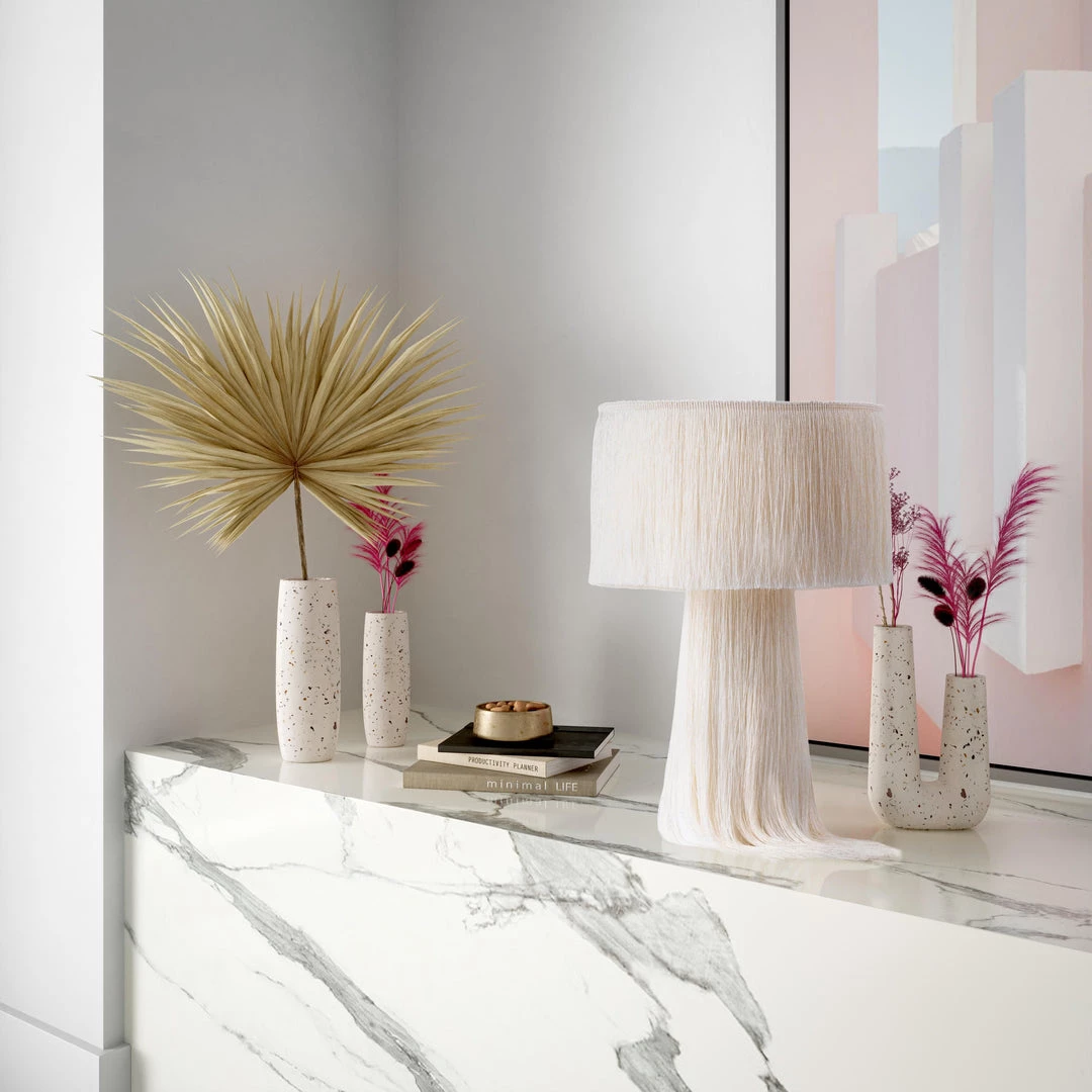 TOV Terrazzo White Vase - Medium Skinny Home Decor