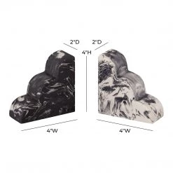 TOV White-Grey Bookends Home Decor