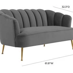 TOV Living Room Daisy Velvet Settee