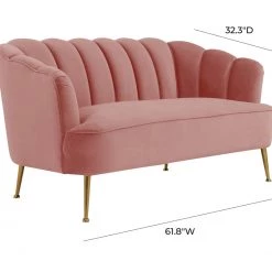 TOV Living Room Daisy Velvet Settee