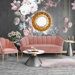 TOV Living Room Daisy Velvet Settee