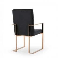 VIG Modrest Trea - Modern Black Velvet & Rosegold Dining Chair