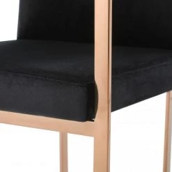 VIG Modrest Trea - Modern Black Velvet & Rosegold Dining Chair