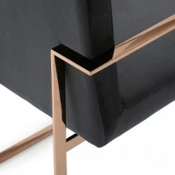 VIG Modrest Trea - Modern Black Velvet & Rosegold Dining Chair