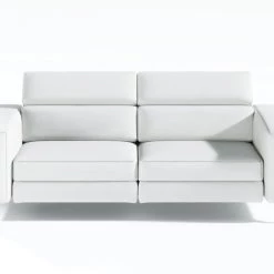 VIG Living Room Coronelli Collezioni Turin - White Leather 2-Seater 91" Recliner Sofa