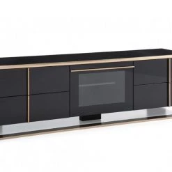 VIG Nova Domus Cartier Modern Black & Rosegold TV Stand Side & Console Table