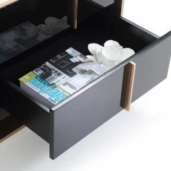 VIG Nova Domus Cartier Modern Black & Rosegold TV Stand Side & Console Table