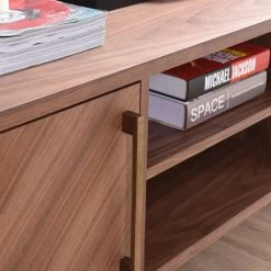 VIG Modrest Chevron Modern Walnut TV Stand