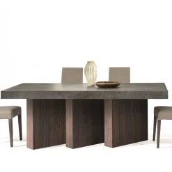 VIG Nova Domus Amsterdam - Modern Grey Volcano & Eucalyptus Oak Dining Table Dining Room