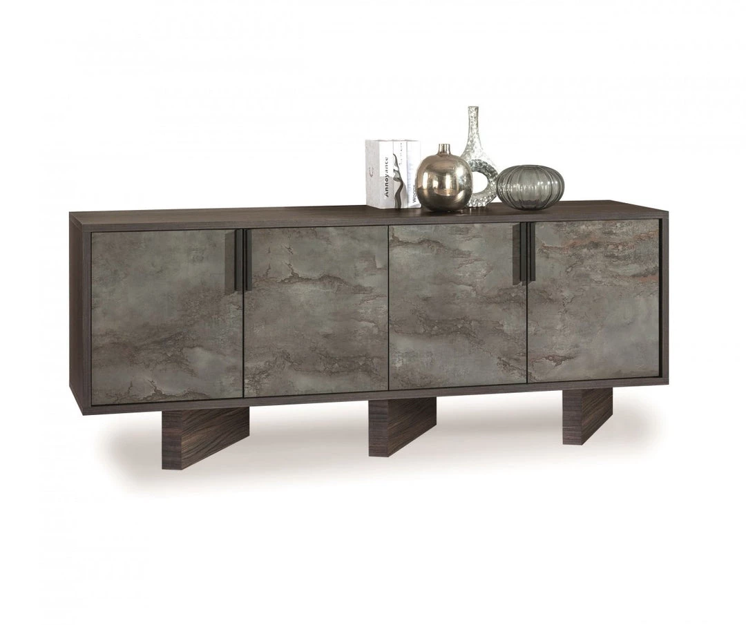 VIG Nova Domus Amsterdam - Modern Grey Volcano & Eucalyptus Oak Buffet