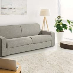 VIG Living Room Modrest Made In Italy Urrita - Modern Gray Fabric Sofa Bed W/ Full Size Mattress