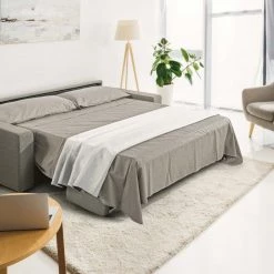 VIG Living Room Modrest Made In Italy Urrita - Modern Gray Fabric Sofa Bed W/ Full Size Mattress