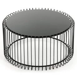 VIG Modrest Beacon Contemporary Black Round Coffee Table By Hollywood Glam Living Room