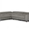 VIG Divani Casa Versa - Modern Grey Teco-Leather Left Facing Sectional Sofa With Recliner Living Room