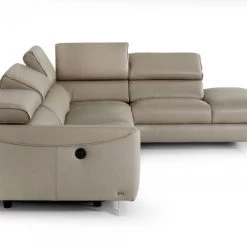 VIG Divani Casa Versa - Modern Grey Teco-Leather Left Facing Sectional Sofa With Recliner Living Room