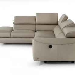 VIG Divani Casa Versa - Modern Grey Teco-Leather Left Facing Sectional Sofa With Recliner Living Room
