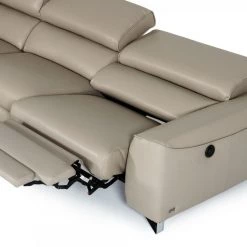 VIG Divani Casa Versa - Modern Grey Teco-Leather Left Facing Sectional Sofa With Recliner Living Room