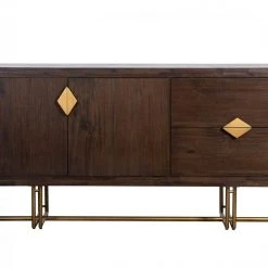 VIG Pat Mid-century Acacia & Brass Buffet