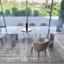 VIG Modrest Viking - Modern Extendable Glass Dining Table Dining Room