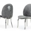 VIG Modrest Vince - Modern Grey Velvet Dining Chair Set Of 2 Dining Room