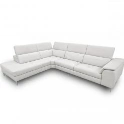 VIG Living Room Coronelli Collezioni Viola - Italian Contemporary Grey Leather Left Facing Sectional Sofa