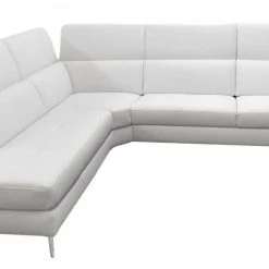 VIG Living Room Coronelli Collezioni Viola - Italian Contemporary Grey Leather Left Facing Sectional Sofa