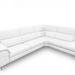VIG Living Room Coronelli Collezioni Viola - Italian Contemporary White Leather Right Facing Sectional Sofa