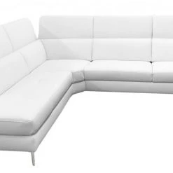 VIG Coronelli Collezioni Viola - Italian Contemporary White Leather Left Facing Sectional Sofa Living Room
