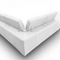 VIG Coronelli Collezioni Viola - Italian Contemporary White Leather Left Facing Sectional Sofa Living Room