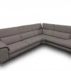 VIG Coronelli Collezioni Viola - Italian Contemporary Grey Leather Right Facing Sectional Sofa