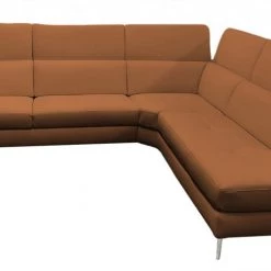 VIG Coronelli Collezioni Viola - Italian Contemporary Cognac Leather Right Facing Sectional Sofa Living Room