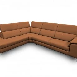 VIG Living Room Coronelli Collezioni Viola - Italian Contemporary Cognac Leather Left Facing Sectional Sofa