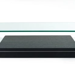 VIG Modrest Vitro Modern Glass And Oak Coffee Table Living Room