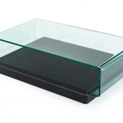 VIG Modrest Vitro Modern Glass And Oak Coffee Table Living Room