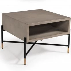 VIG Modrest Walker Modern Concrete & Metal Coffee Table