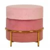VIG Bedroom Modrest Wallace - Modern Pink & Gold Fabric Ottoman