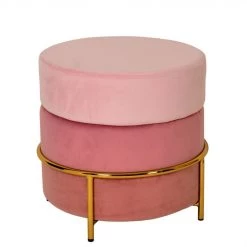 VIG Bedroom Modrest Wallace - Modern Pink & Gold Fabric Ottoman
