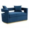 VIG Modrest Wells - Modern Blue Velvet Loveseat