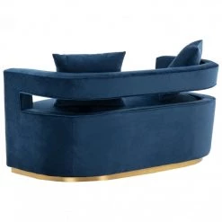 VIG Modrest Wells - Modern Blue Velvet Loveseat