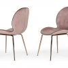 VIG Modrest Wendy Modern Pink Velvet & Rosegold Dining Chair (Set Of 2) Dining Room