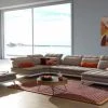 VIG Living Room David Ferrari West End - Italian Beige Fabric + White Leather Modular Sectional Sofa