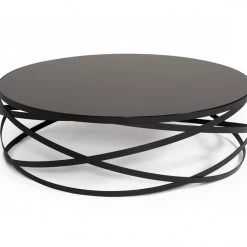 VIG Modrest Wixon Modern Black Round Coffee Table