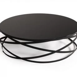 VIG Modrest Wixon Modern Black Round Coffee Table