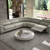 VIG Coronelli Collezioni Wonder - Italian Modern Grey Leather Sectional Sofa With Recliners