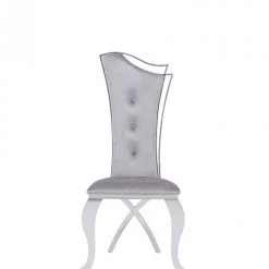 VIG Modrest Bonnie Modern Grey Velvet & Stainless Steel Dining Chair (Set Of 2) Dining Room