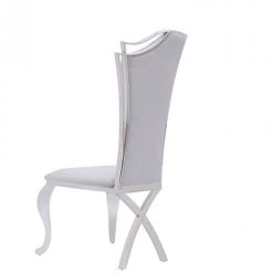 VIG Modrest Bonnie Modern Grey Velvet & Stainless Steel Dining Chair (Set Of 2) Dining Room