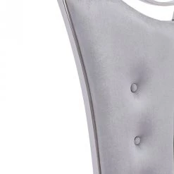 VIG Modrest Bonnie Modern Grey Velvet & Stainless Steel Dining Chair (Set Of 2) Dining Room