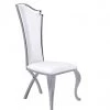 VIG Dining Room Modrest Bonnie Transitional White Leatherette & Black Stainless Steel Dining Chair (Set Of 2)