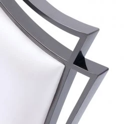 VIG Dining Room Modrest Bonnie Transitional White Leatherette & Black Stainless Steel Dining Chair (Set Of 2)