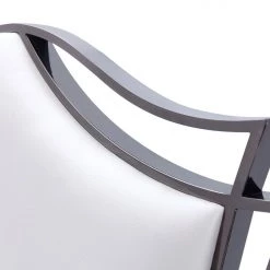 VIG Dining Room Modrest Bonnie Transitional White Leatherette & Black Stainless Steel Dining Chair (Set Of 2)